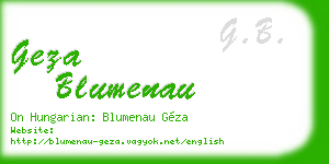 geza blumenau business card